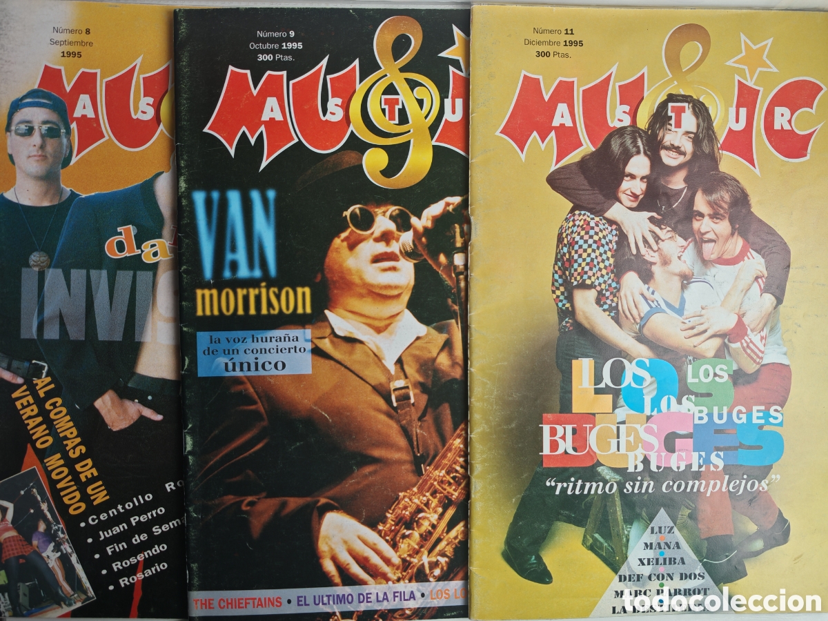 Coleccionismo de revista Diez Minutos: Lote 3 revistas Astur Music (N&ordm; 8-9-11) especial Danza Invisible, Van Morrison, Los Buges