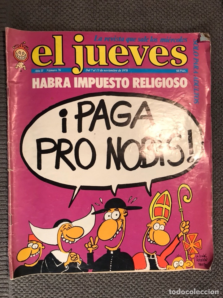 Collezionismo di Rivista El Jueves: EL JUEVES. Habra impuesto Religioso No,76 a&ntilde;o1978