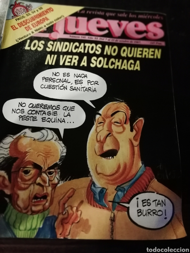 Sammeln von Zeitschriften El Jueves: Revista el jueves 541 sindicatos solchaga 1987