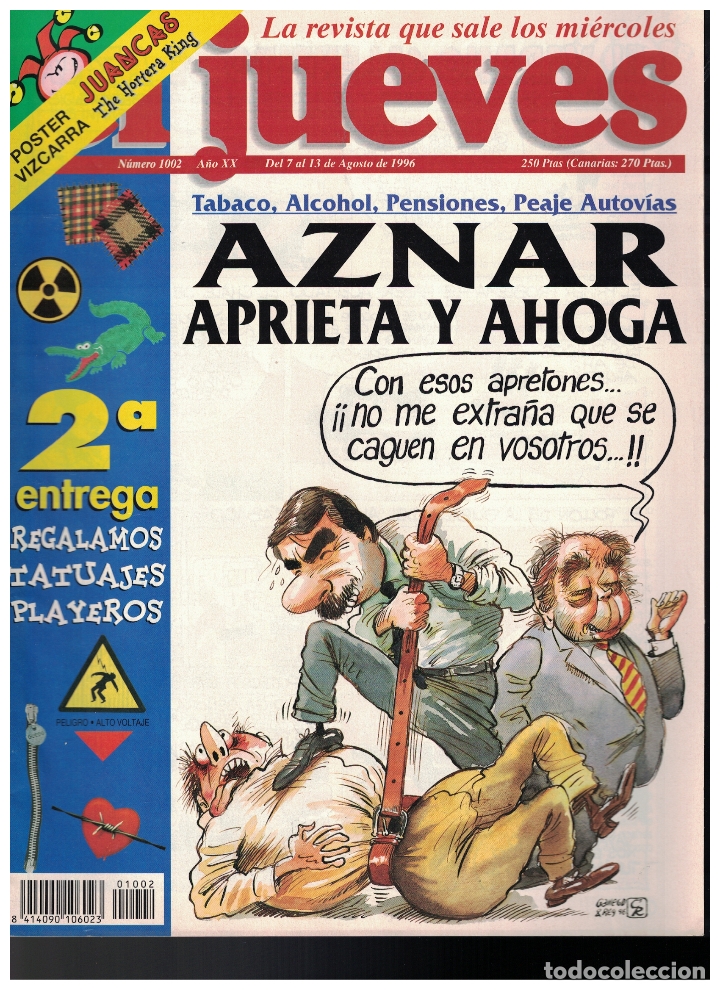 Sammeln von Zeitschriften El Jueves: (Y-122) - EL JUEVES N&ordm; 1002 - 1996 - CON POSTER