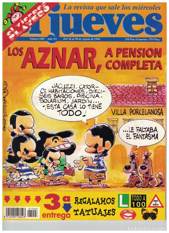 Sammeln von Zeitschriften El Jueves: (Y-122) - EL JUEVES N&ordm; 1003 - 1996 - CON POSTER