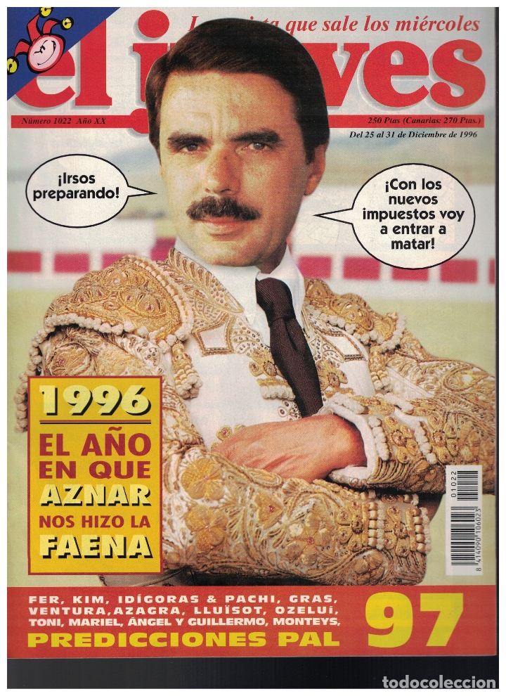 Sammeln von Zeitschriften El Jueves: (Y-123) - EL JUEVES N&ordm; 1022 - 1996 - CON POSTER