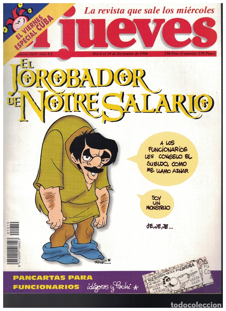 Sammeln von Zeitschriften El Jueves: (Y-123) - EL JUEVES N&ordm; 1019 - 1996 - CON POSTER