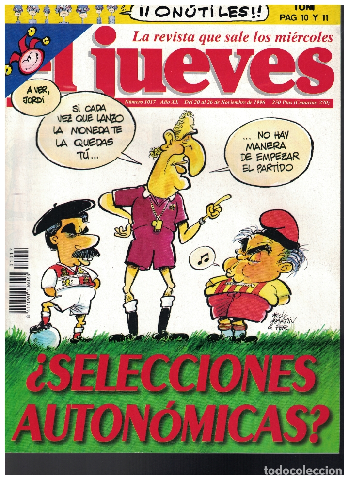 Sammeln von Zeitschriften El Jueves: (Y-123) - EL JUEVES N&ordm; 1017 - 1996 - CON POSTER