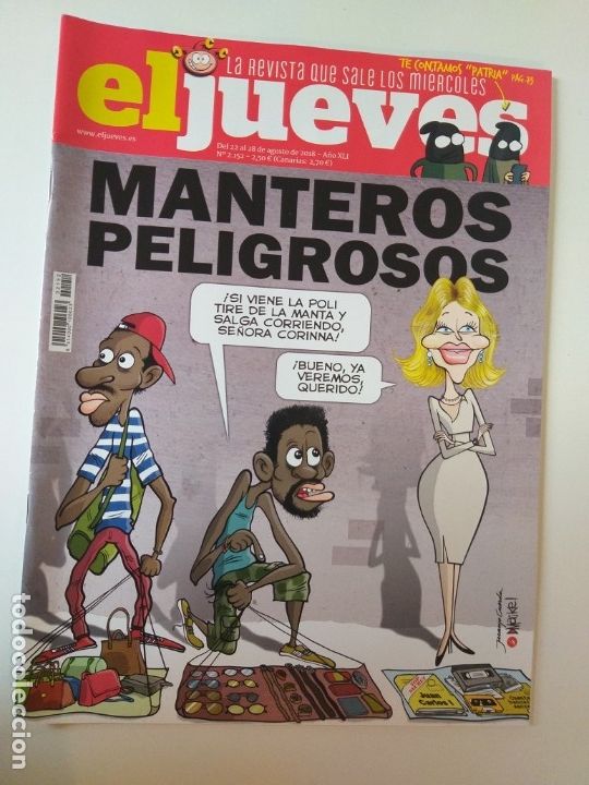Colecionismo da Revista El Jueves: EL JUEVES - N&ordm; 2152 - MANTEROS PELIGROSOS - TE CONTAMOS PATRIA - AGOSTO 2018 - A&Ntilde;O XLI