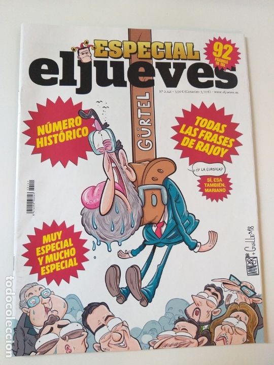 Colecionismo da Revista El Jueves: EL JUEVES - N&ordm; 2141 - ESPECIAL - N&Uacute;MERO HIST&Oacute;RICO - G&Uuml;RTEL, MARIANO RAJOY - &iquest;Y LA EUROPEA?
