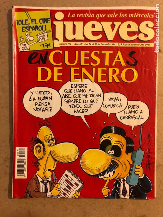 Collection Magazine El Jueves: EL JUEVES N&deg; 974 (ENERO 1996). ENCUESTAS DE ENERO, INCLUYE POSTER.