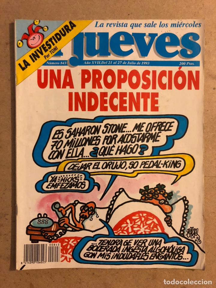 Collection Magazine El Jueves: EL JUEVES N&deg; 843 (JULIO 1993). UNA PROPOSICI&Oacute;N INDECENTE. BUEN ESTADO.