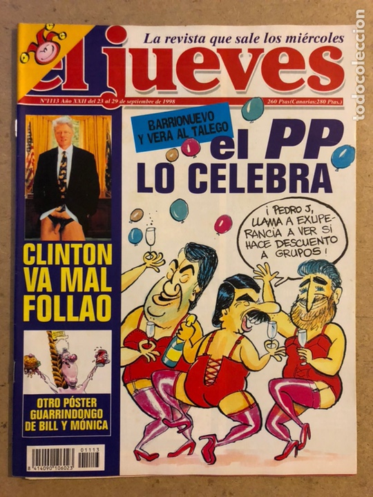 Collection Magazine El Jueves: EL JUEVES N&deg; 1113 (SEPTIEMBRE 1998). BARRIONUEVO Y VER&Aacute; AL TALEGO, INCLUYE POSTER Y MANDA G&Uuml;EBOS.