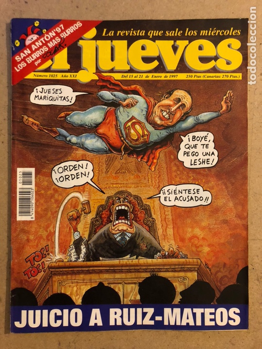Collection Magazine El Jueves: EL JUEVES N&deg; 1025 (ENERO 1997). JUICIO AL RUIZ-MATEOS. POSTER UMA THURMAN. BUEN ESTADO.