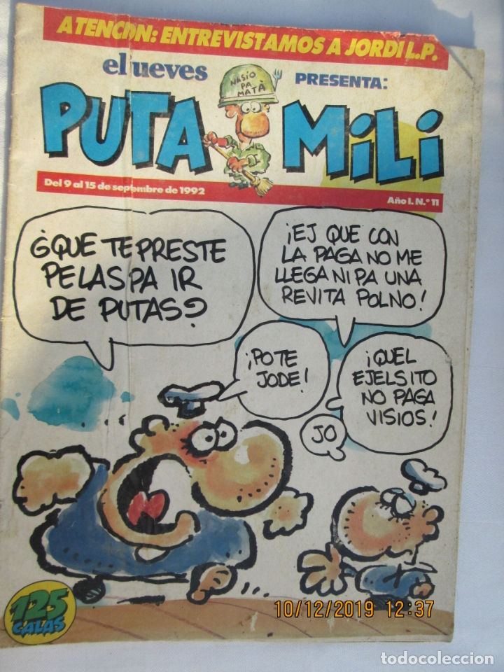 Collection Magazine El Jueves: EL JUEVES PRESENTA PUTA MILI N&ordm; 11 09-09-1992