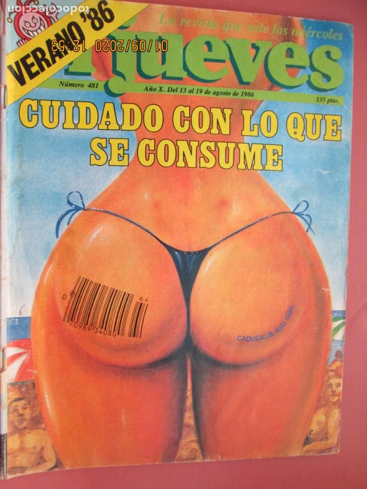 Collezionismo di Rivista El Jueves: REVISTA EL JUEVES N&ordm; 481 AGOSTO 1986 - CUIDADO CON LO QUE SE CONSUME...
