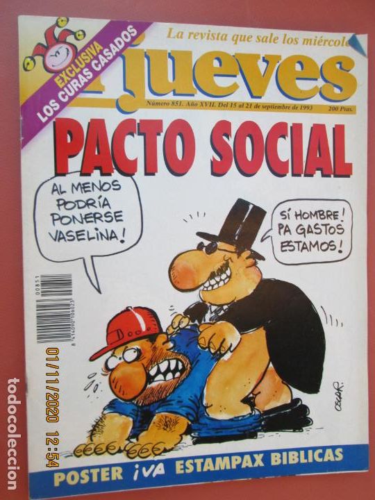 Collezionismo di Rivista El Jueves: REVISTA EL JUEVES N&ordm; 851 1993