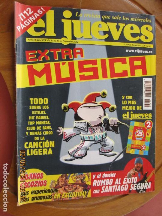 Colecionismo da Revista El Jueves: EL JUEVES LA REVISTA QUE SALE LOS MIERCOLES N&ordm; 1333 - DICIEMBRE 2002 - EXTRA MUSICA