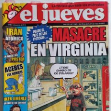 Coleccionismo de Revista El Jueves: EL JUEVES 1561 MASACRE EN VIRGINIA. ABRIL 2007. Lote 333617033