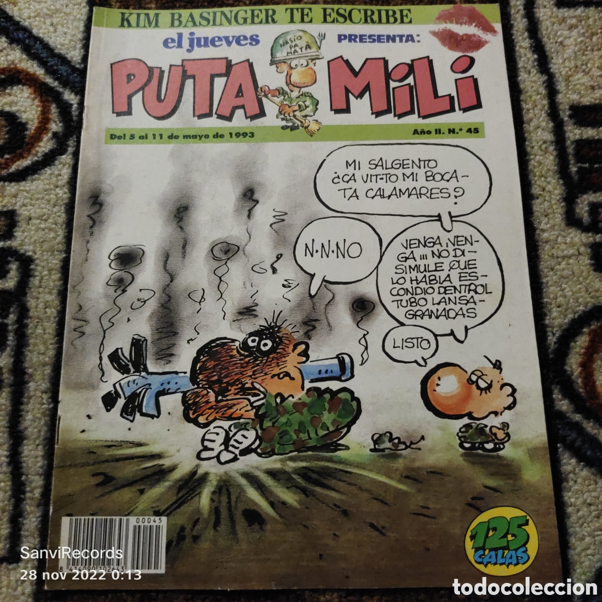 Collectionnisme de Magazine El Jueves: EL JUEVES PRESENTA: PUTA MILI N&deg; 45 (MAYO 1993)