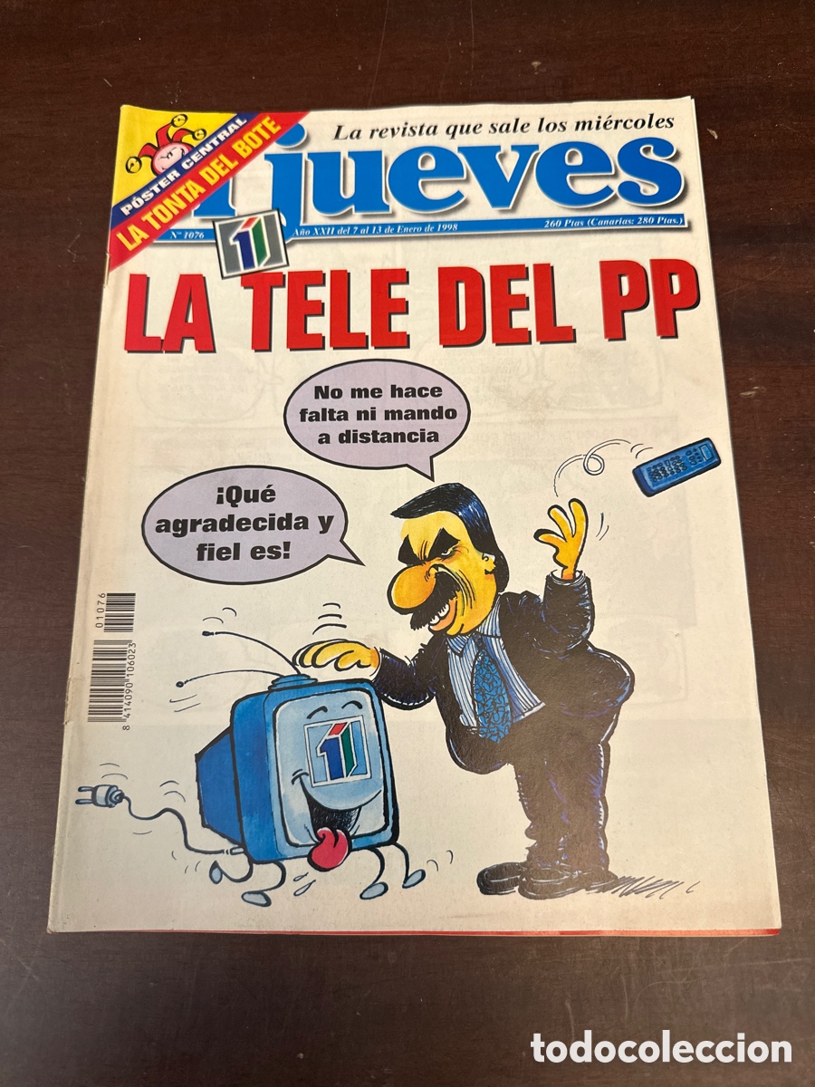 Coleccionismo de Revista El Jueves: REVISTA EL JUEVES. LA TELE DEL PP. N&ordm; 1076. ENERO. 1998