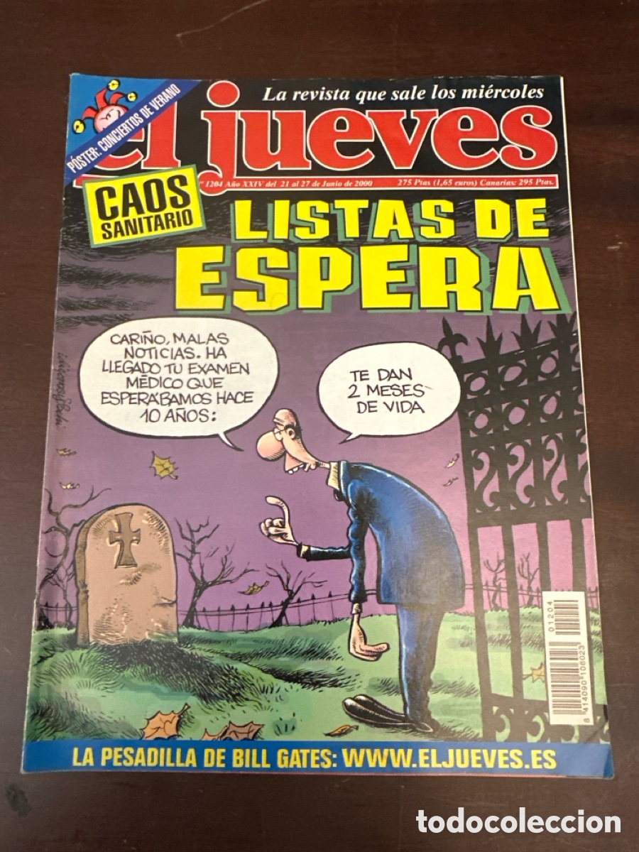 Coleccionismo de Revista El Jueves: REVISTA EL JUEVES. LISTAS DE ESPERA. N&ordm; 1204. JUNIO. 2000