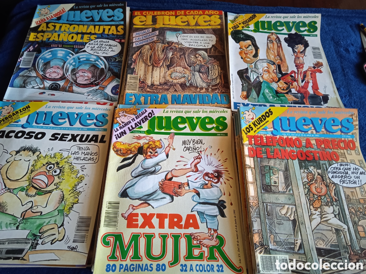 Sammeln von Zeitschriften El Jueves: REVISTA DE HUMOR EL JUEVES - LOTE DE 50 EJEMPLARES -A&Ntilde;O 1991