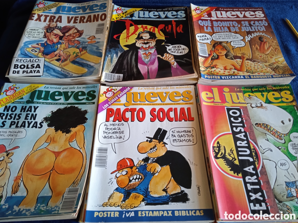 Collectionnisme de Magazine El Jueves: REVISTA DE HUMOR EL JUEVES - LOTE DE 53 EJEMPLARES -A&Ntilde;O 1993