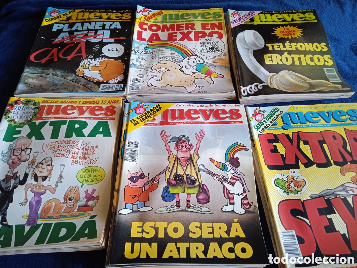 Collectionnisme de Magazine El Jueves: REVISTA DE HUMOR EL JUEVES - LOTE DE 53 EJEMPLARES -A&Ntilde;O 1992