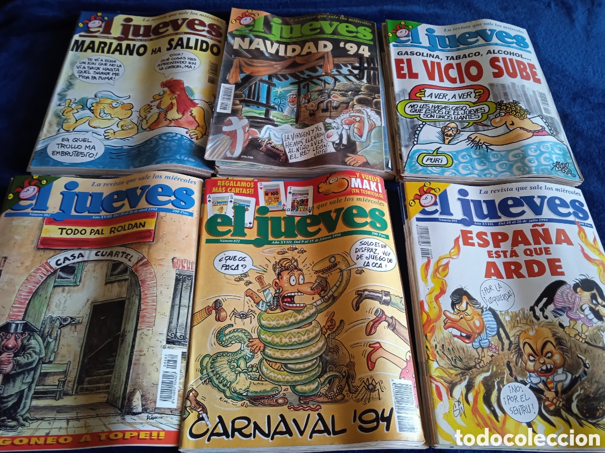 Collectionnisme de Magazine El Jueves: REVISTA DE HUMOR EL JUEVES - LOTE DE 52 EJEMPLARES -A&Ntilde;O 1994