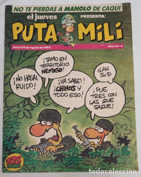 Coleccionismo de Revista El Jueves: REVISTA COMIC, PUTA MILI, A&Ntilde;O 1 N&ordm; 6 1992, EL JUEVES, CON POSTER