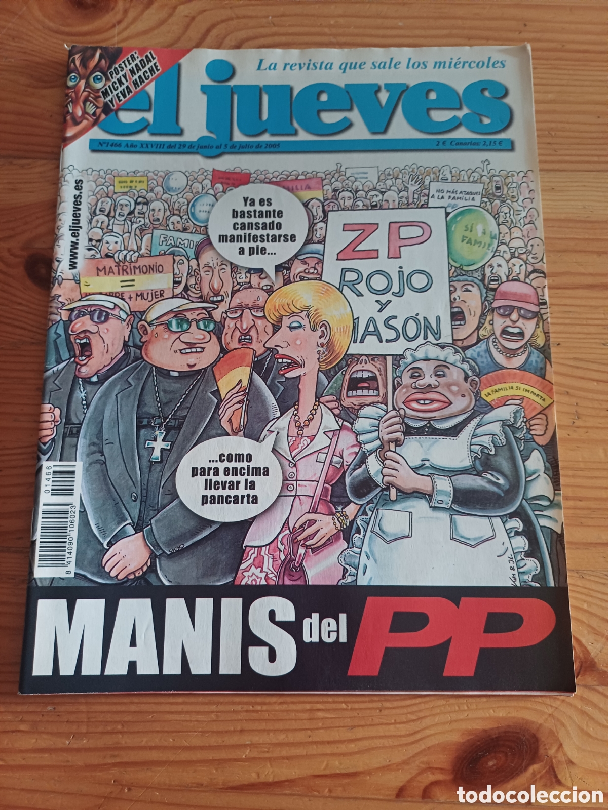 Coleccionismo de Revista El Jueves: Revista el jueves 1466 Poster Micky Nadal y Eva Hache