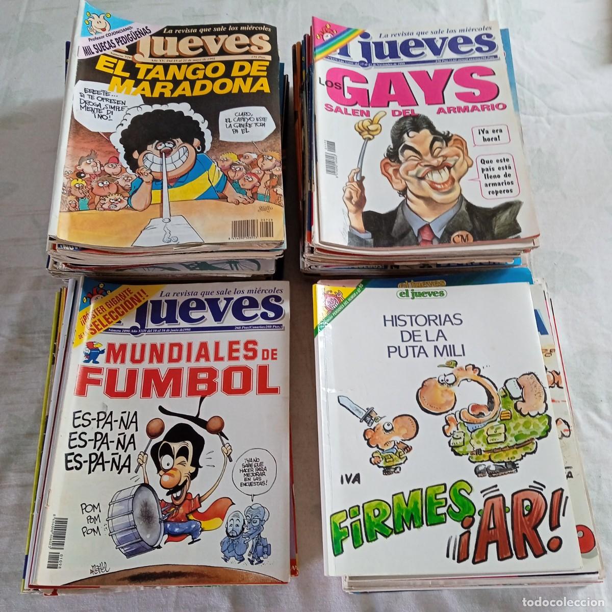 Coleccionismo de Revista El Jueves: El Jueves: Lote de 88 n&uacute;meros entre los a&ntilde;os 1990 y 2000 + 11 Especiales / Pendones del Humor