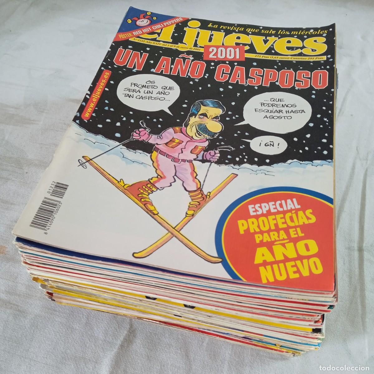 Coleccionismo de Revista El Jueves: El Jueves: Lote de 43 n&uacute;meros del a&ntilde;o 2001. A&ntilde;o casi completo a falta de 9 n&uacute;meros