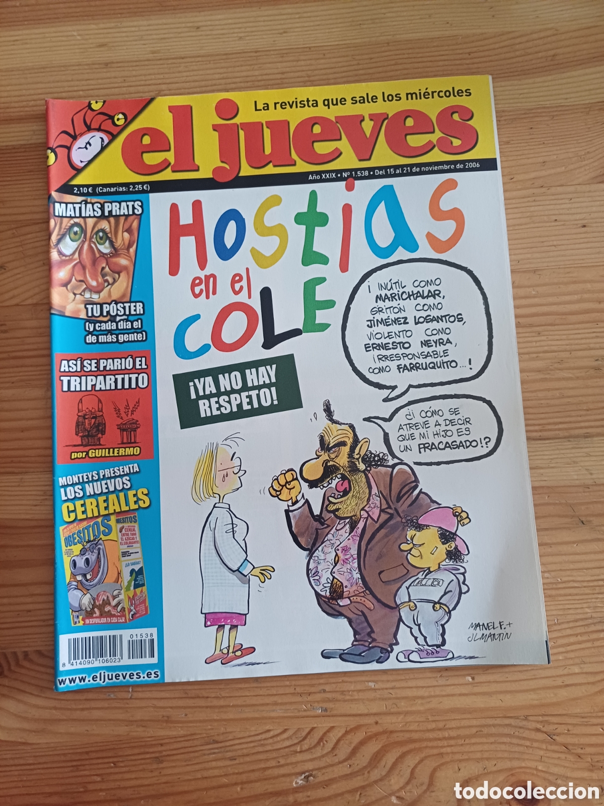 Coleccionismo de Revista El Jueves: Revista El Jueves 1538 Poster Matias Prats