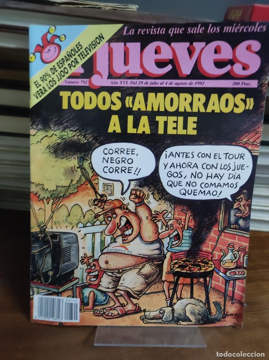 Coleccionismo de Revista El Jueves: El Jueves - &rdquo;Todos amorraos a la tele&rdquo; N&ordm; 792 (29 jul - 4 ago 1992)