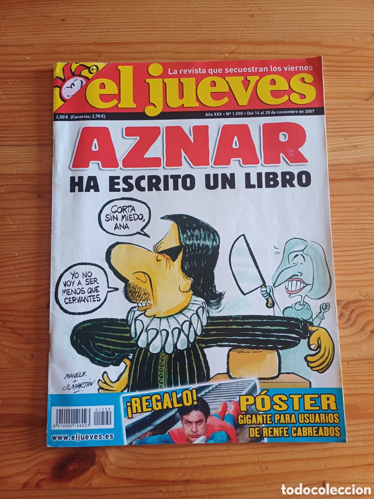 Coleccionismo de Revista El Jueves: E jueves revista 1590 Poster David Villa futbol Valencia
