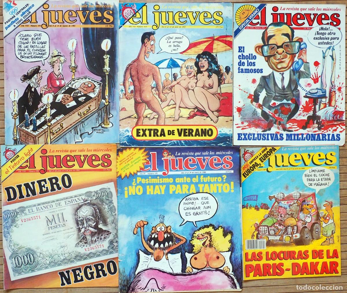 Coleccionismo de Revista El Jueves: LOTE DE 6 REVISTAS DE EL JUEVES DE LOS A&Ntilde;OS 80: N&ordm; 607, 373, 319, 376, 139, 370