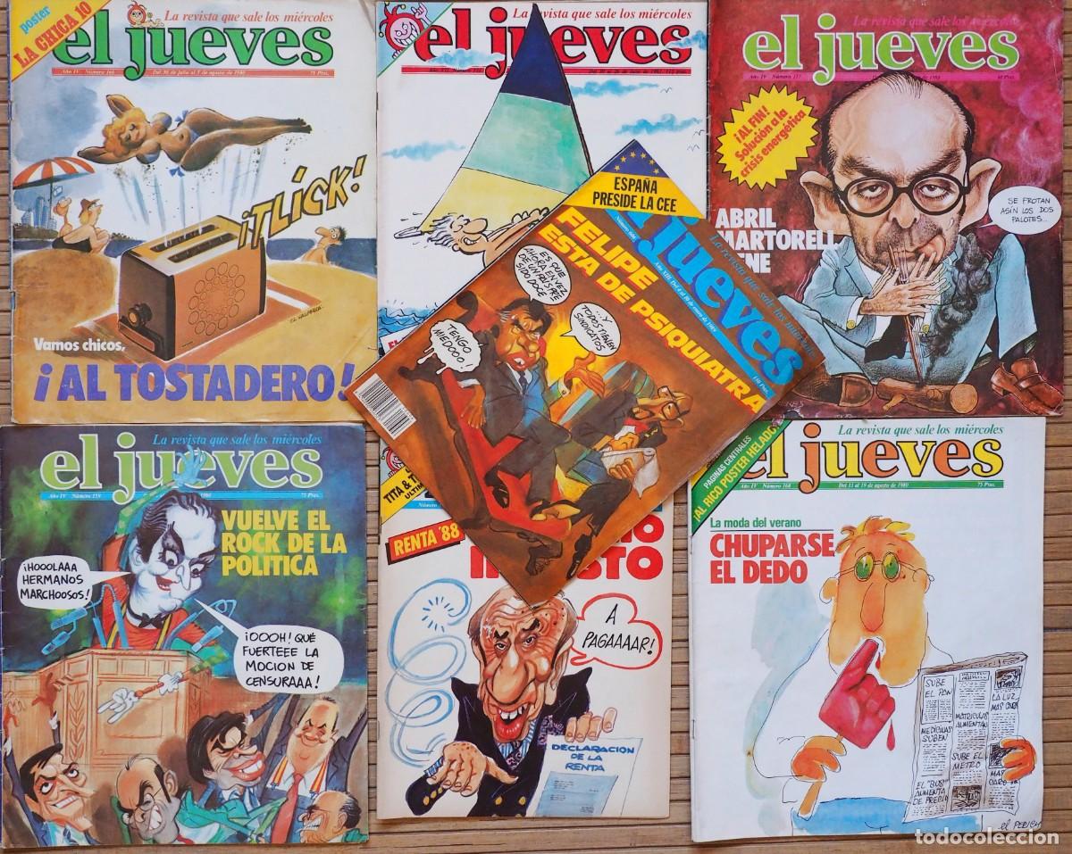 Coleccionismo de Revista El Jueves: LOTE DE 7 REVISTAS DE EL JUEVES DE LOS A&Ntilde;OS 80: N&ordm; 606, 159, 166, 321, 577, 168, 137