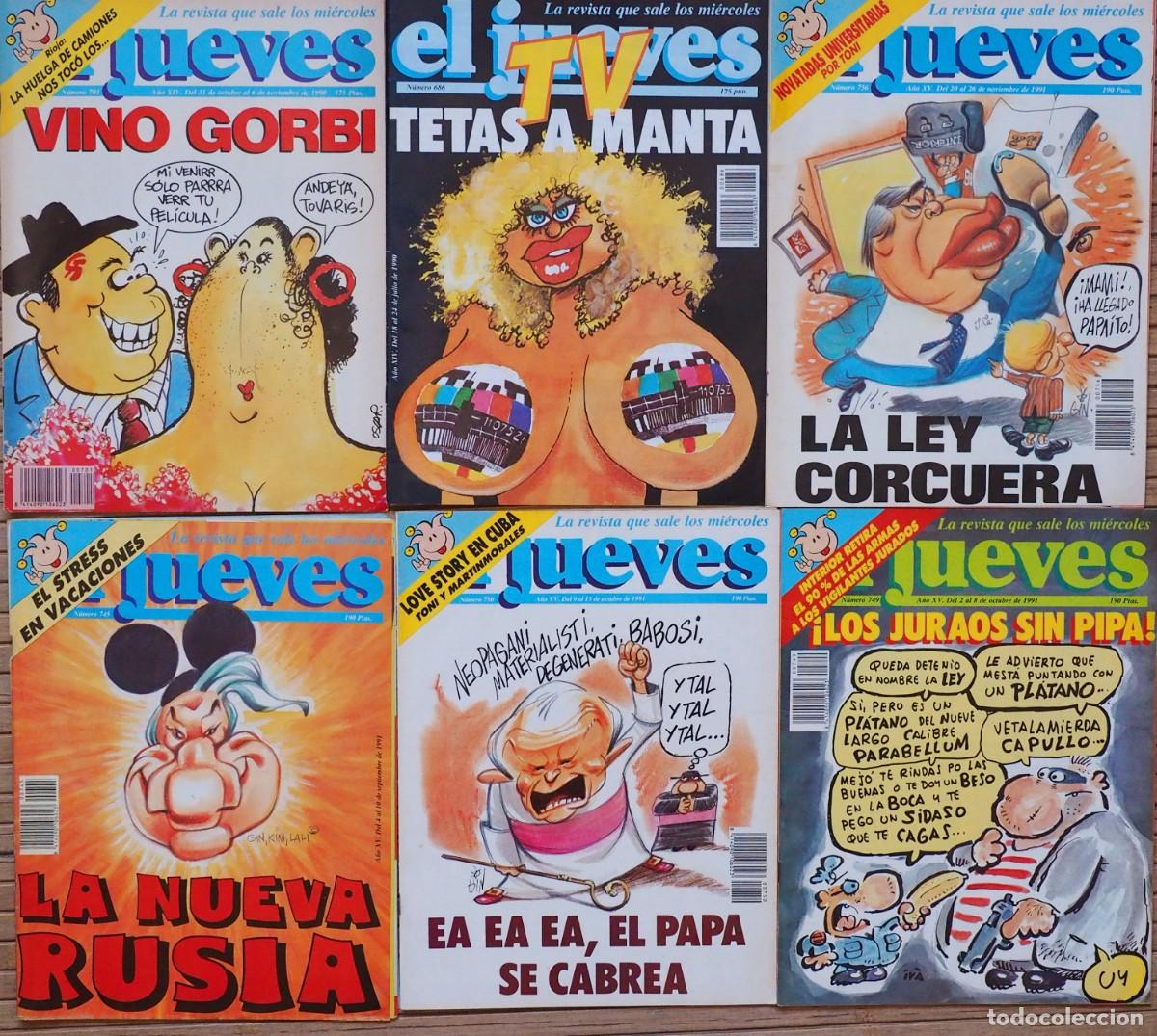 Coleccionismo de Revista El Jueves: LOTE DE 6 REVISTAS DE EL JUEVES DE LOS A&Ntilde;OS 80: N&ordm; 745, 750, 749, 701, 686, 756