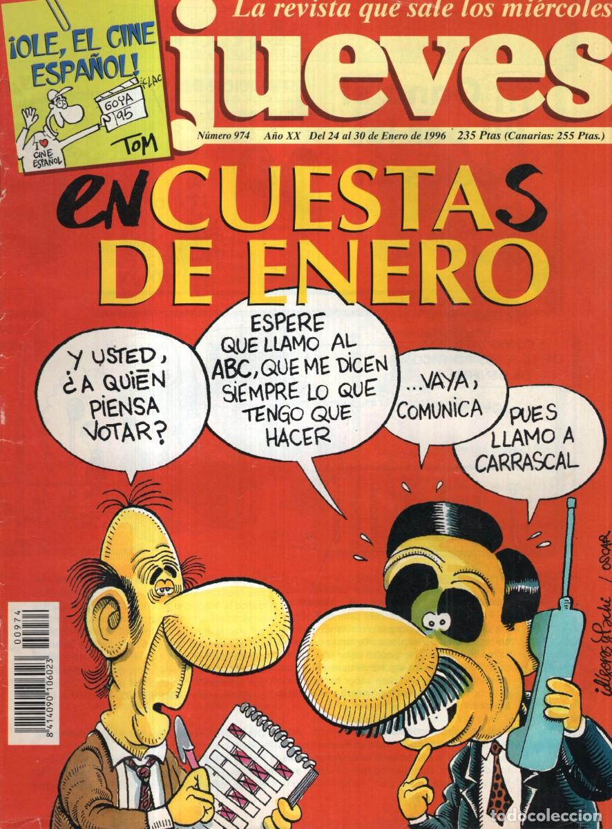 Coleccionismo de revista El Jueves: REVISTA EL JUEVES N&ordm; 974 A&Ntilde;O 1996 (INCLUYE POSTER) - ENCUESTAS DE ENERO