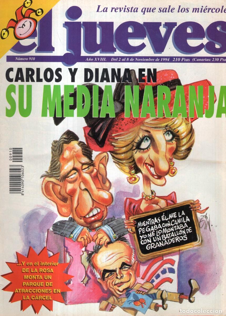 Coleccionismo de revista El Jueves: REVISTA EL JUEVES N&ordm; 910 A&Ntilde;O 1994 (INCLUYE POSTER) - CARLOS Y DIANA EN SU MEDIA NARANJA -BUEN ESTADO