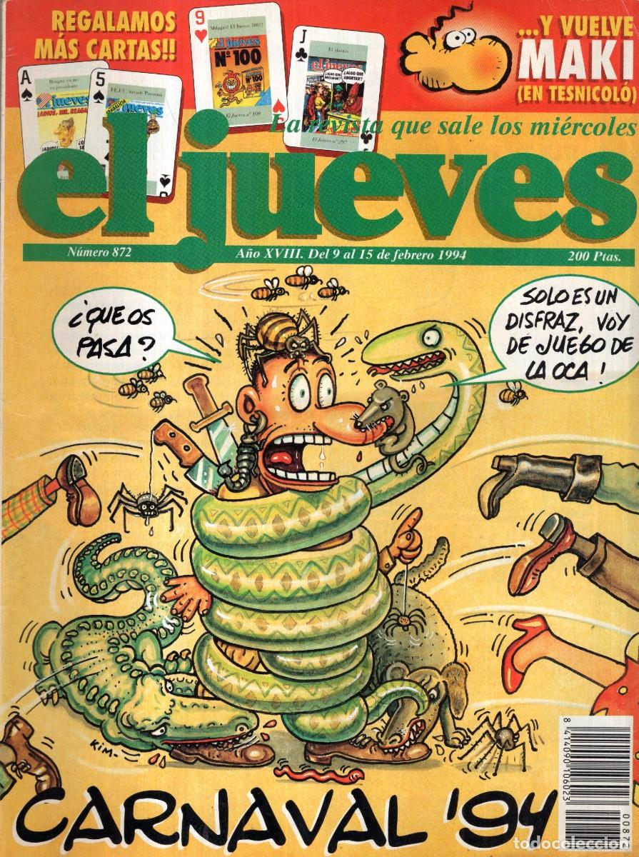 Coleccionismo de revista El Jueves: REVISTA EL JUEVES N&ordm; 872 A&Ntilde;O 1994 (INCLUYE POSTER) - CARNAVAL 94 - BUEN ESTADO