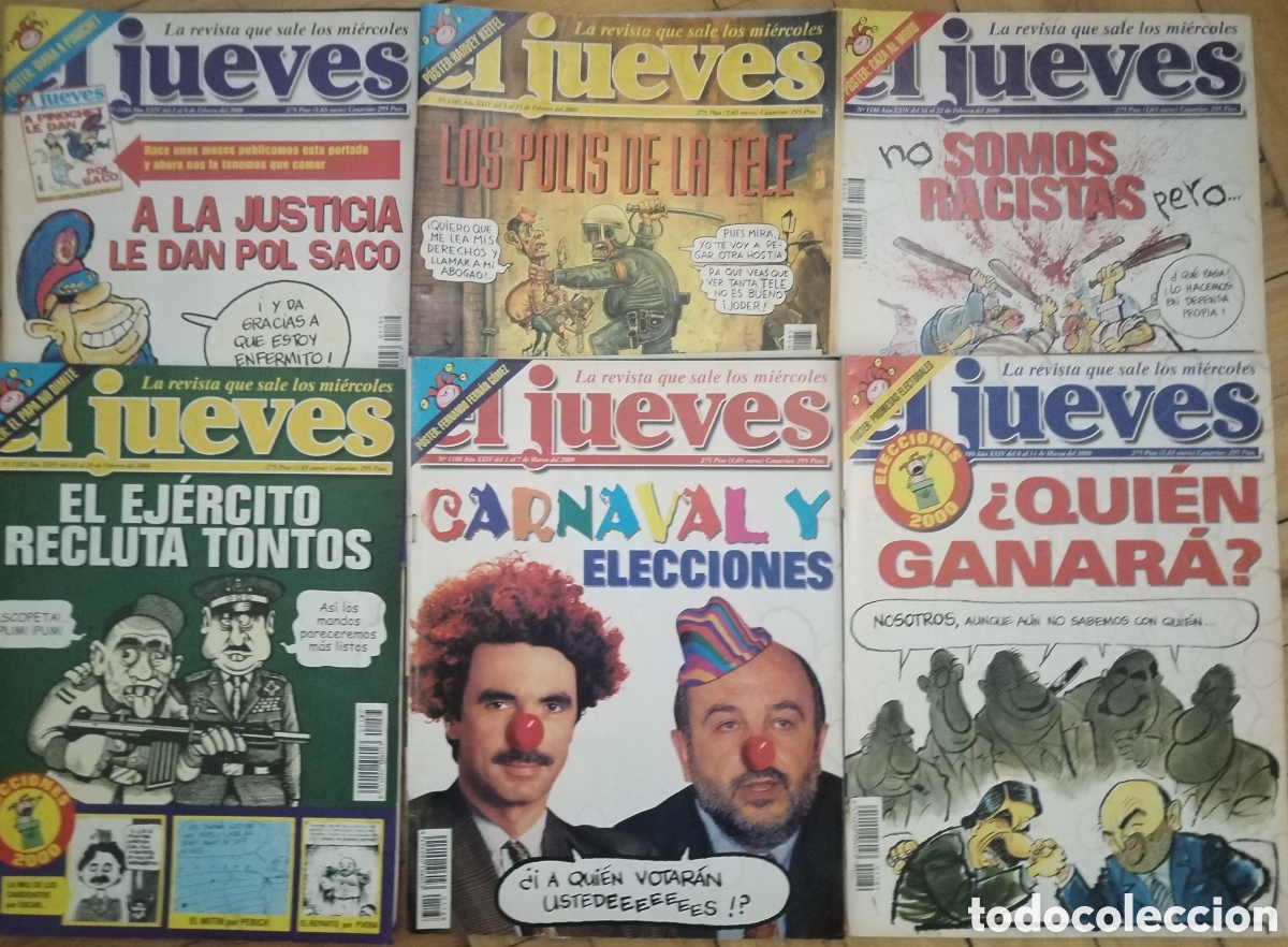 Coleccionismo de revista El Jueves: El Jueves a&ntilde;o 2000, 6 n&uacute;meros correlativos