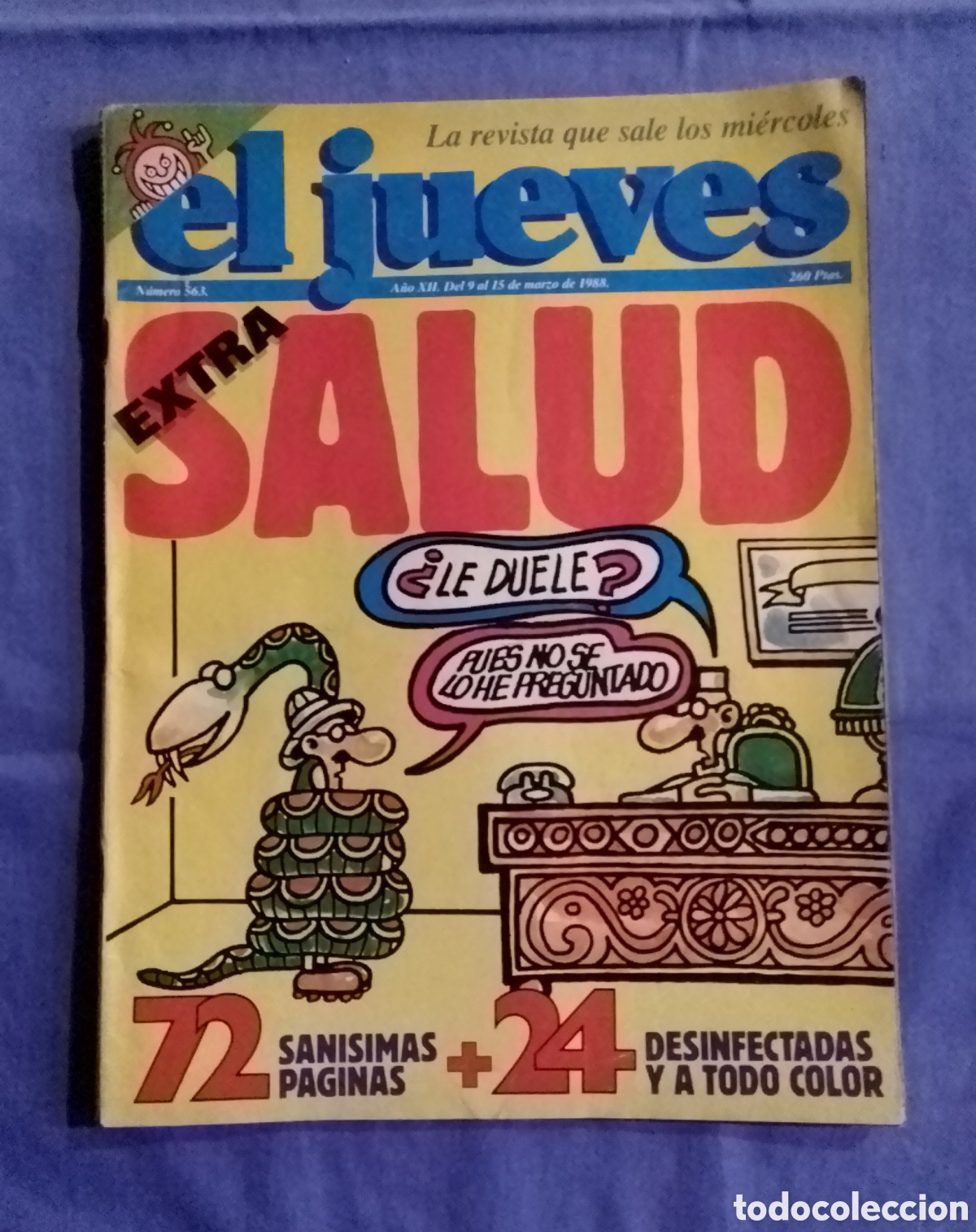 Coleccionismo de revista El Jueves: Revista El jueves 563 Extra de salud 1988