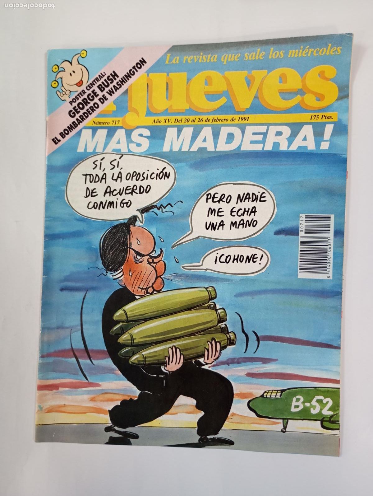 Coleccionismo de revista El Jueves: REVISTA EL JUEVES N&ordm; 717. A&Ntilde;O XV. 20 FEBRERO 1991. M&Aacute;S MADERA. TDKR94