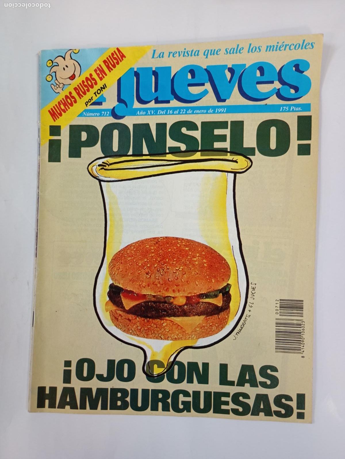 Coleccionismo de revista El Jueves: REVISTA EL JUEVES N&ordm; 712. A&Ntilde;O XV. 16 ENERO 1991. OJO CON LAS HAMBURGUESAS. TDKR94