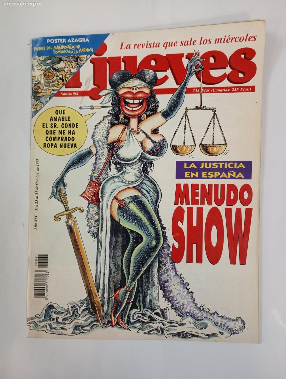 Coleccionismo de revista El Jueves: REVISTA EL JUEVES N&ordm; 961. A&Ntilde;O XIX. 25 OCTUBRE 1995. JUSTICIA EN ESPA&Ntilde;A MENUDO SHOW. TDKR94