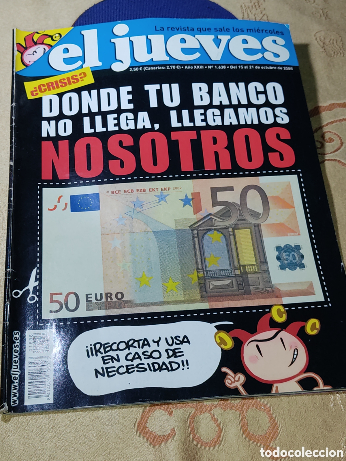 Coleccionismo de revista El Jueves: Revista el jueves N&deg;1638,Incluye p&oacute;ster del Joker