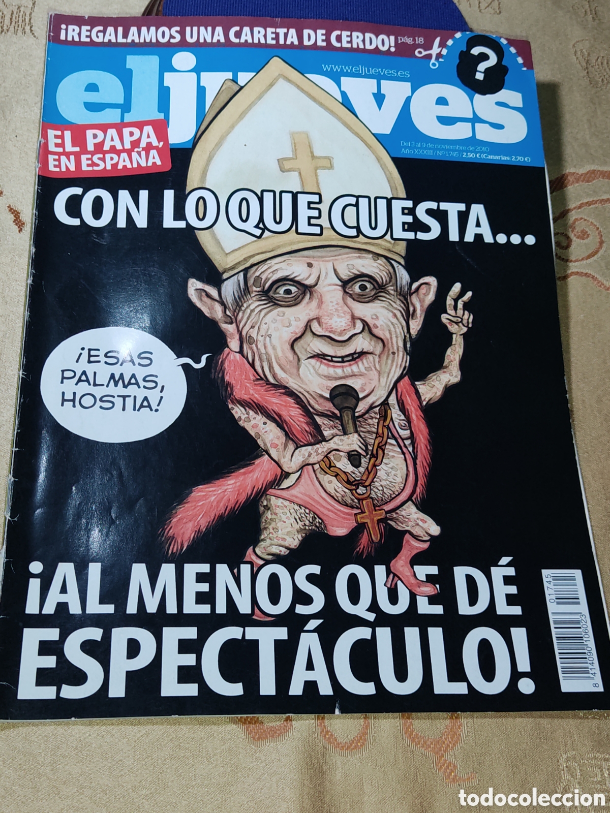 Coleccionismo de revista El Jueves: Revista el jueves N&deg;1745.A&ntilde;o 2010.incluye p&oacute;ster indiana Jones.