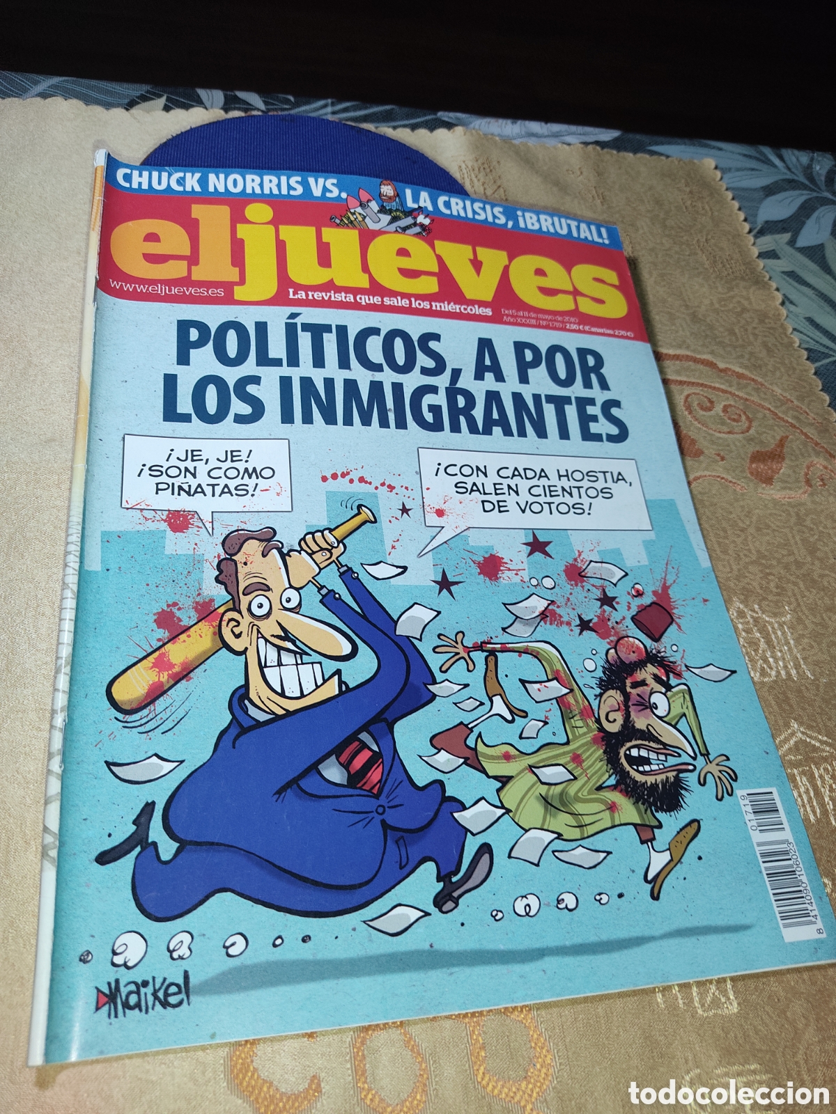Coleccionismo de revista El Jueves: Revista el jueves N&deg;1719.A&ntilde;o 2010.Incluye p&oacute;ster de Russell Crowe & Gladiator.