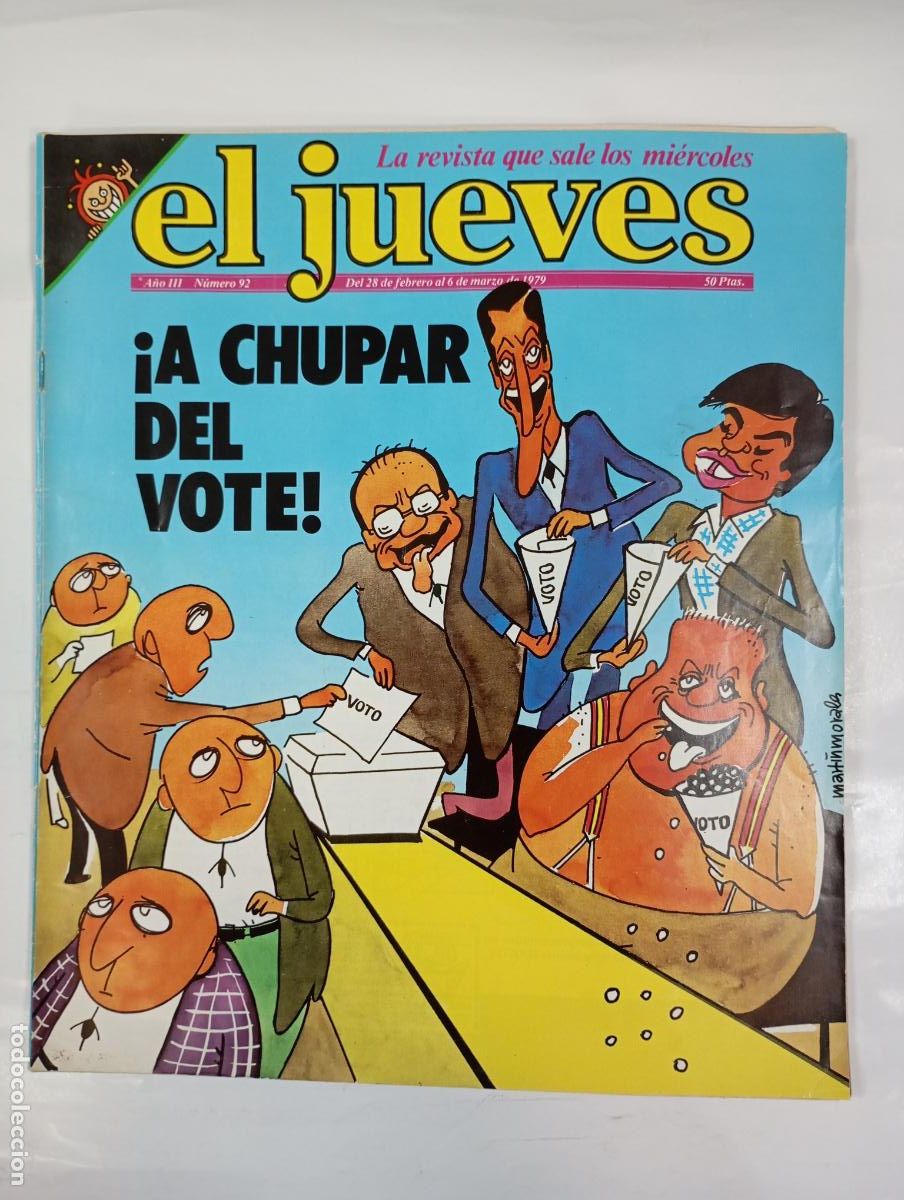Coleccionismo de revista El Jueves: REVISTA EL JUEVES N&ordm; 92. 28 FEBRERO 1979. A CHUPAR DEL BOTE. A&Ntilde;O III. TDKR17