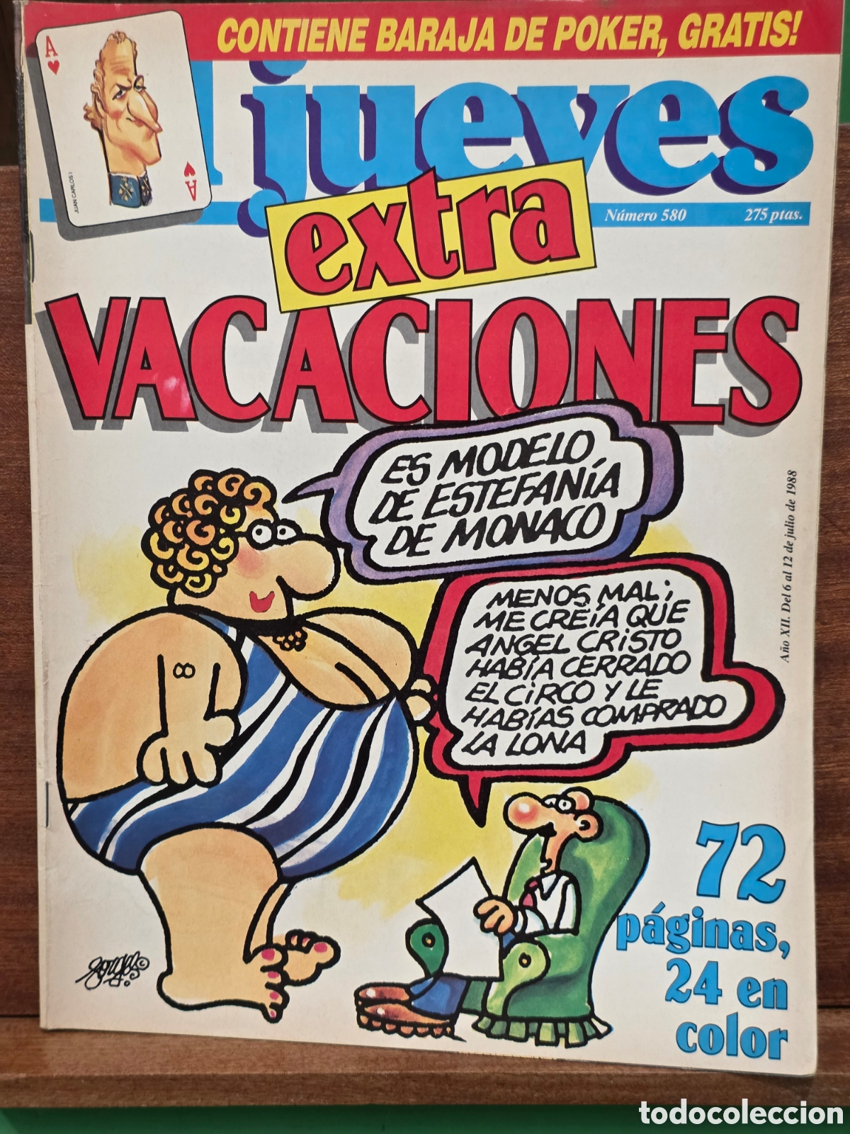 Coleccionismo de revista El Jueves: REVISTA...&rdquo;&rdquo;EL JUEVES EXTRA DE VACACIONES&rdquo;&rdquo;...N&deg;580...A&Ntilde;O XII...JULIO DE 1988...