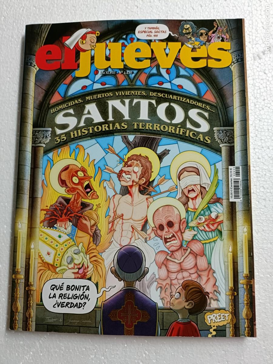 Coleccionismo de revista El Jueves: EL JUEVES 2.420. SANTOS, 35 HISTORIAS TERRORIFICAS Y TAMBIEN ESPECIAL SECTAS. 146 p&aacute;ginas